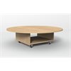 Natural Pod JOIN-Table-Circular-Storage Under-Fusion Maple-Castors-47" dia x 15" H