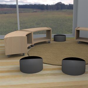 Étagère Evergreen Natural Pod™ - Série 15 - Courbe - Roulettes - 32" L x 15" P x 14" H