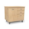 Natural Pod™ Guide - Storage Cabinet - Straight - 1 lockable Filing Drawer + 2 Drawers & Cupboard with adjustable shelf with Castors
