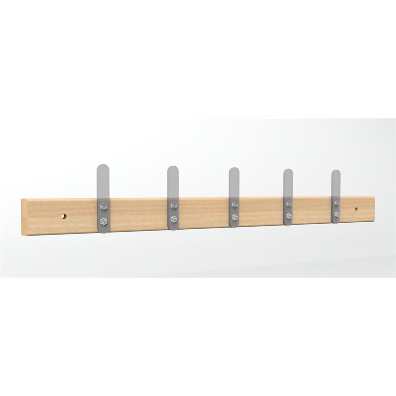Natural Pod COLLECT Coat Rack-4' Maple-5 Acrylic Hooks-47" L