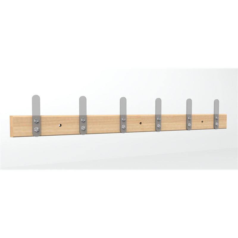 Natural Pod COLLECT Coat Rack-4' Maple-6 Acrylic Hooks-47" L