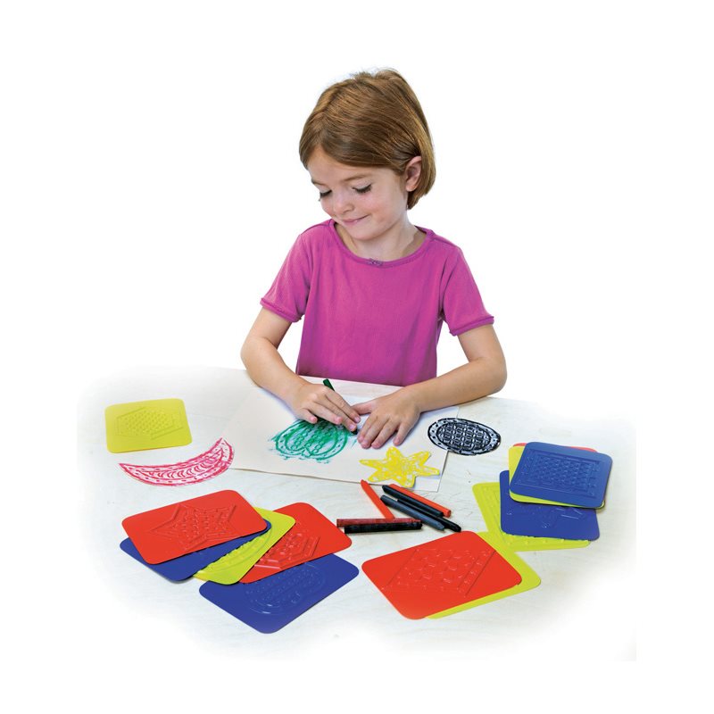 Plaques à frotter « Apprends-moi les formes » - Lot de 16
