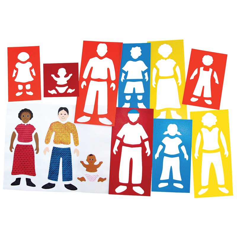 Pochoirs fabuleux pour portraits de famille - Lot de 9 Pochoirs fabuleux pour portraits de famille - Lot de 9