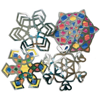 Paquet de 12 cadres de vitraux flocon de neige Paquet de 12 cadres de vitraux flocon de neige