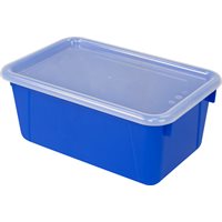 Petit Cubby Bin avec couvercle transparent - Bleu