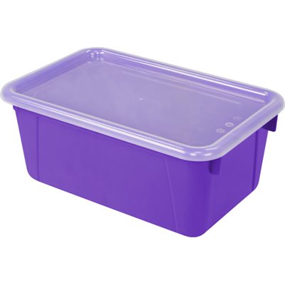 Small Cubby Bin with Clear Lid-Purple