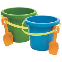 Jumbo Plastic Pail and Shovel, 10" (Pack of 6)