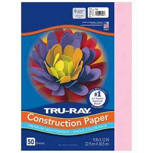 Sulfite Const. Papier-12X18-Rose-Case