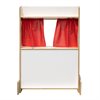 Scène de marionnettes et magasin avec tableau blanc