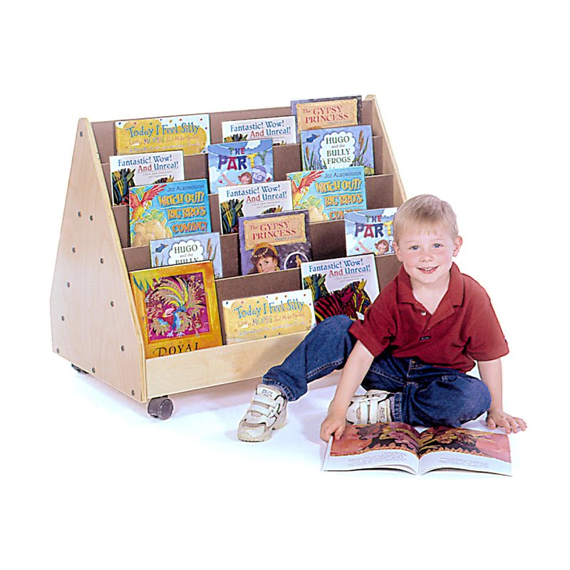 Double Sided Book Rack: 10 Shelves
