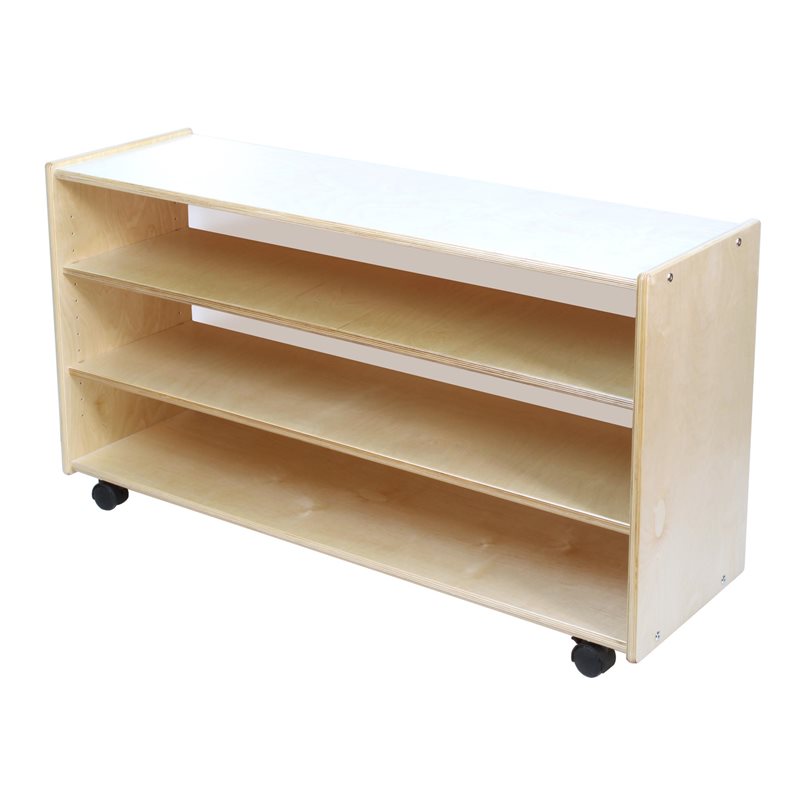 Étagère réglable à 2 étagères : basse et profonde avec dos en acrylique