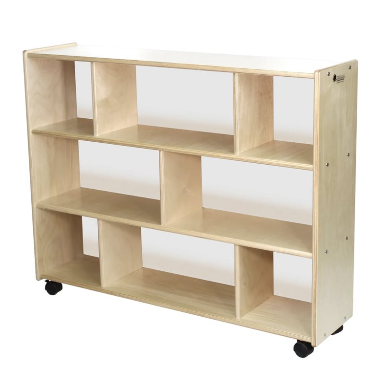 Étagère Block : haute et étroite avec dos en acrylique