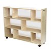 Étagère Block : haute et étroite avec dos en acrylique