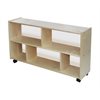Étagère Block : basse et étroite avec dos en acrylique