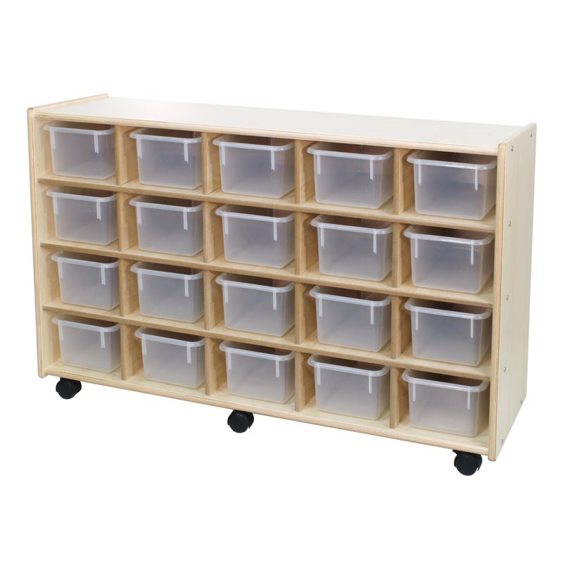 20 Small Cubby Storage Unit with Clear Bins