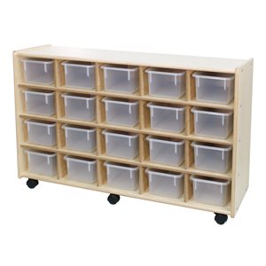 20 Small Cubby Storage Unit with Clear Bins