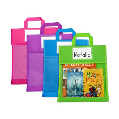 Sacs à livres triés et stockés néon - Lot de 4