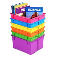 Ensemble de 6 bacs à livres robustes au néon
