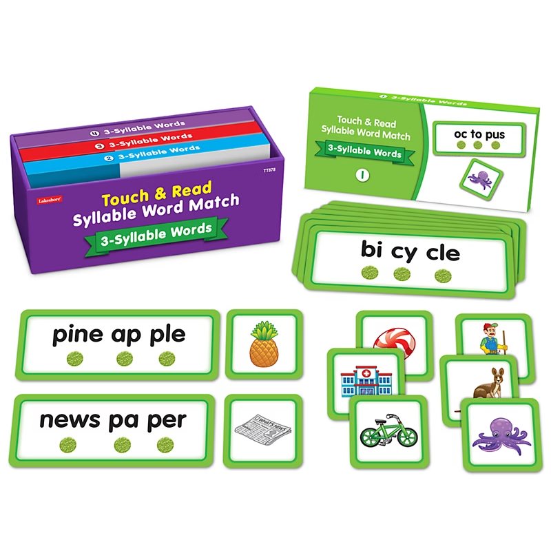 Touch & Read 3-Syllable Words Match