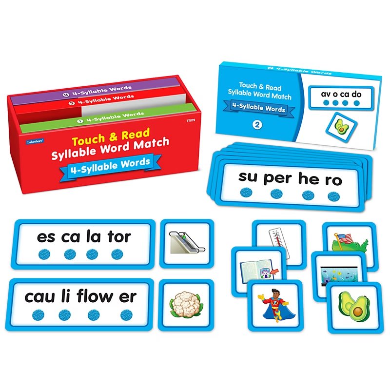 Touch & Read 4-Syllable Words Match