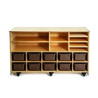 Mobile Storage Island With Brown Trays