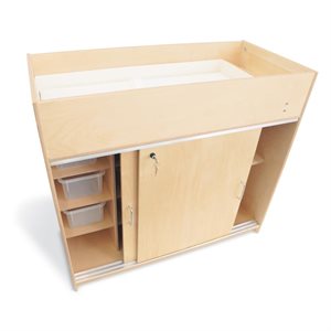 EZ Clean Birch Changing Cabinet With Trays