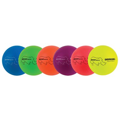 Rhino Skin Dodgeball Set - Low Bounce, 6" Neon Rainbow Rhino Skin Dodgeball Set - Low Bounce, 6" Neon Rainbow