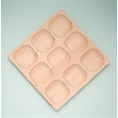Plateau de tri en bois - 9 sections