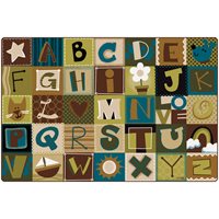 Alphabet Blocks Nature Carpet - 6' X 9'