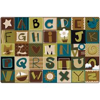 Tapis Nature Alphabet Blocks, 6' X 9'