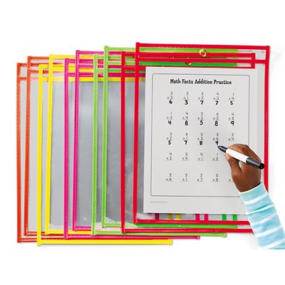 Reusable Write & Wipe Pocket - Set of 10