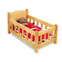 Lit de poupée en bois dur