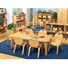 30" x 48" x 24"H Rectangular Birch Table