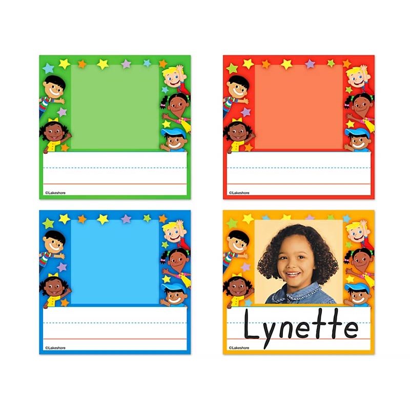 Plaques nominatives avec photo pour enfants Lakeshore