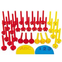Alphabet majuscule et tampons de pâte à chiffres