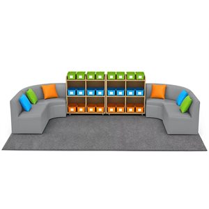 Flex-Space Comfy Couch Zone de lecture et de recherche - Gris