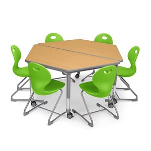 Flex-Space Chaise Ergo Table Trapèze Zone-Vert