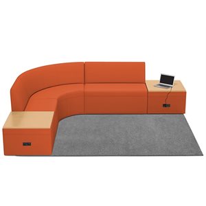Modern Edge Comfy Couch Powered Table Zone-Autumn Orange