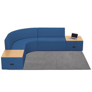 Modern Edge Comfy Couch Powered Table Zone-Midnight Blue