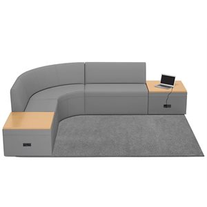 Modern Edge Comfy Couch Powered Table Zone-Slate Grey