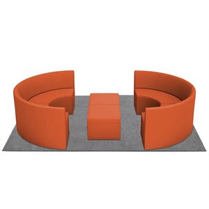 Modern Edge Comfy Curved Couch Gathering Zone-Autumn Orange