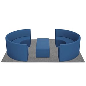 Modern Edge Comfy Curved Couch Gathering Zone-Midnight Blue