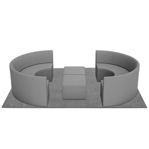 Modern Edge Comfy Curved Couch Gathering Zone-Slate Grey