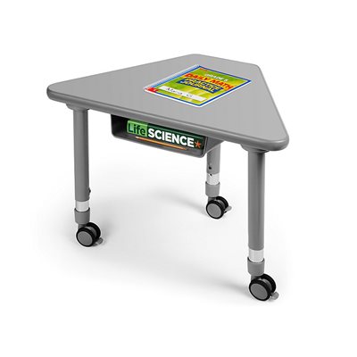 Bureau d'étudiant Flex-Space Mobile Wedge avec boîte à livres - Gris moderne