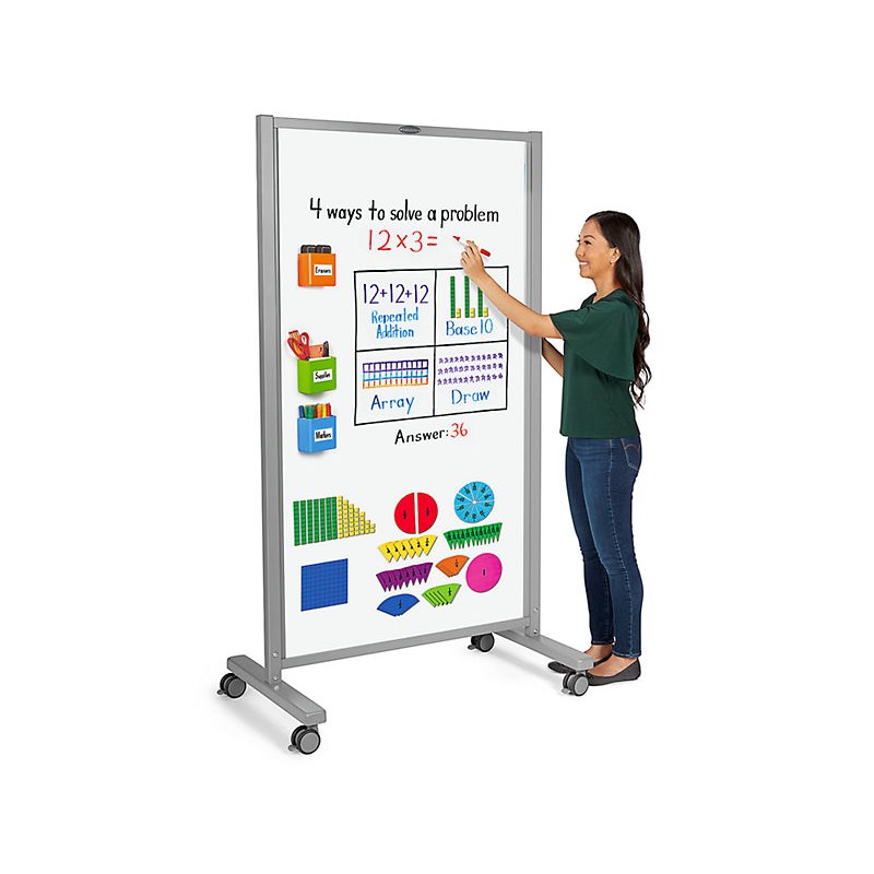 Tableau blanc double face magnétique mobile Flex-Space Tableau blanc double face magnétique mobile Flex-Space