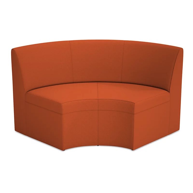 Modern Edge Modular Curved Couch-Autumn Orange