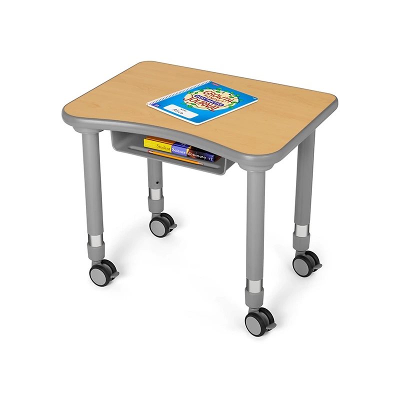 FlexSpace Mobile Student Desk with Book Box Modern Maple