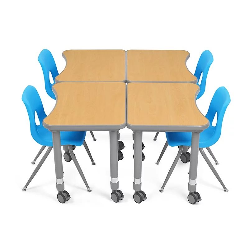 FlexSpace Mobile Student Desk with Book Box Modern Maple