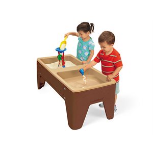 Table de sable et d'eau à 2 stations pour tout-petits - Couleurs naturelles