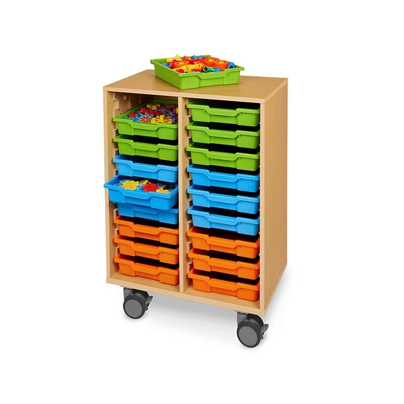 Flex-Space Centre de rangement mobile à 18 plateaux - Érable moderne Flex-Space Centre de rangement mobile à 18 plateaux - Érable moderne